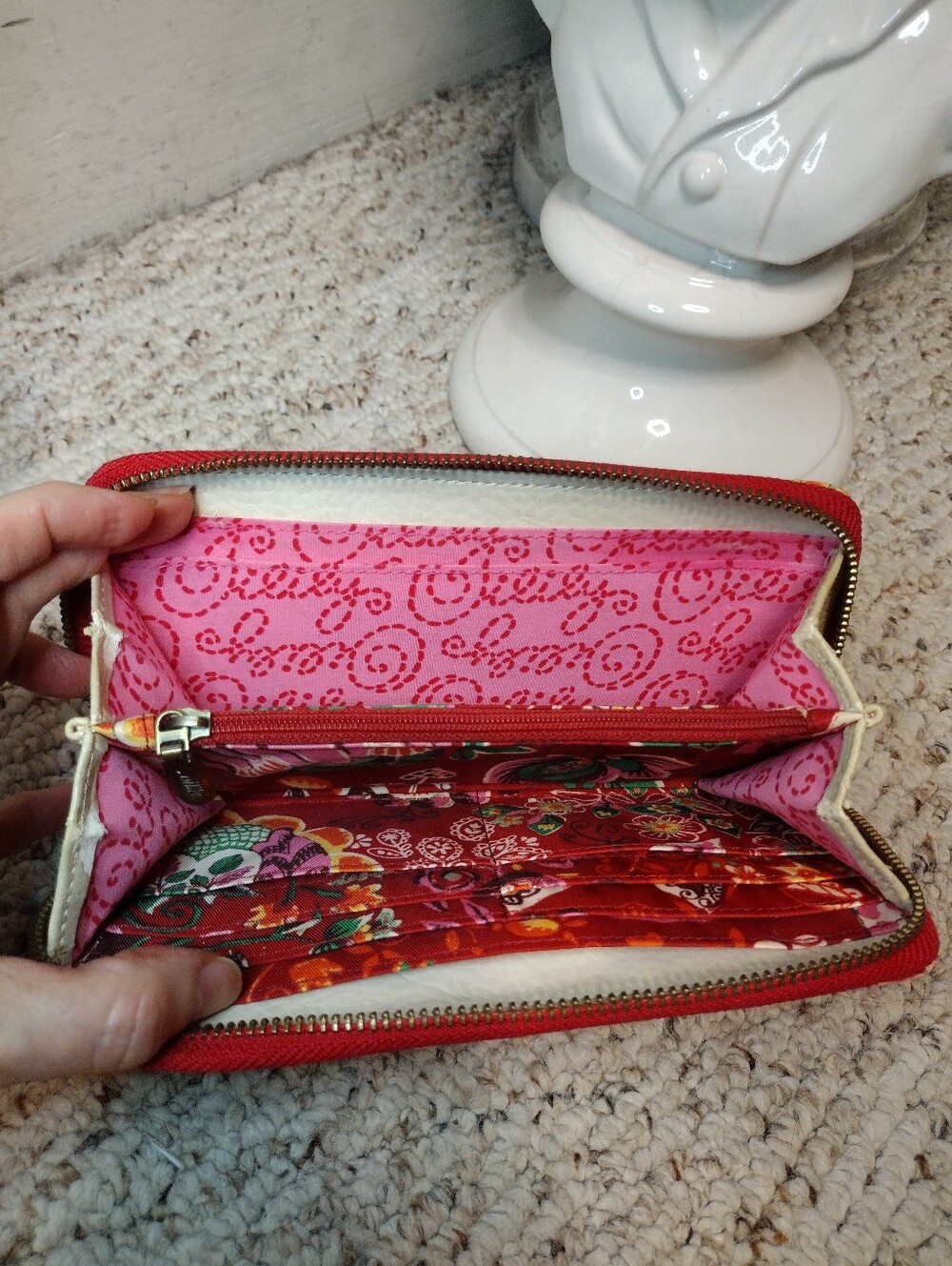 Vintage Oilily Red Multi Floral Zoey Zip Around Wallet - Picture 7 of 10